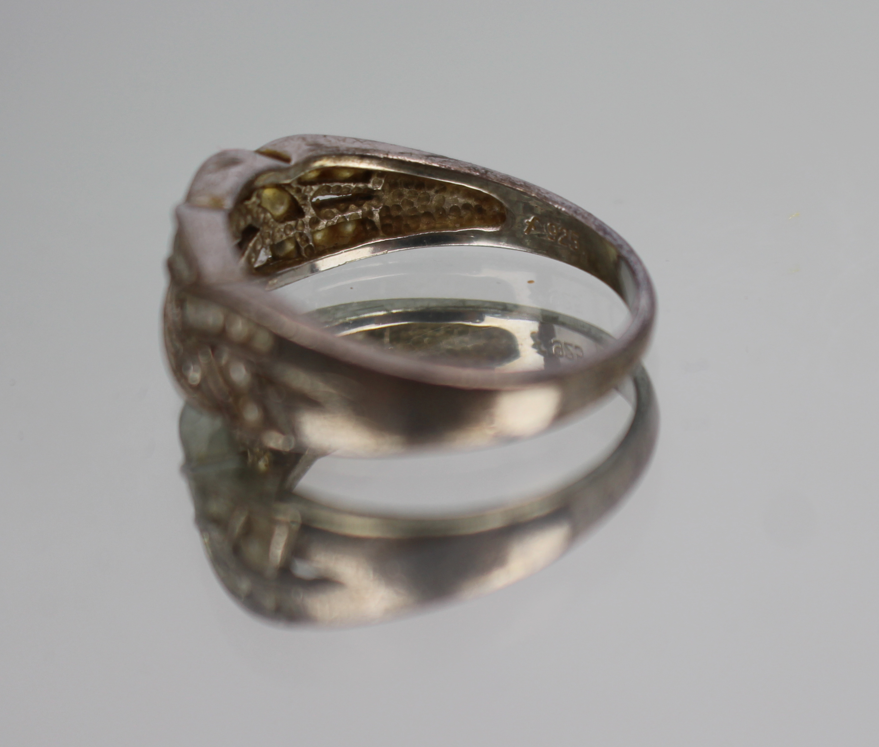 Vintage Silver Ring CZ