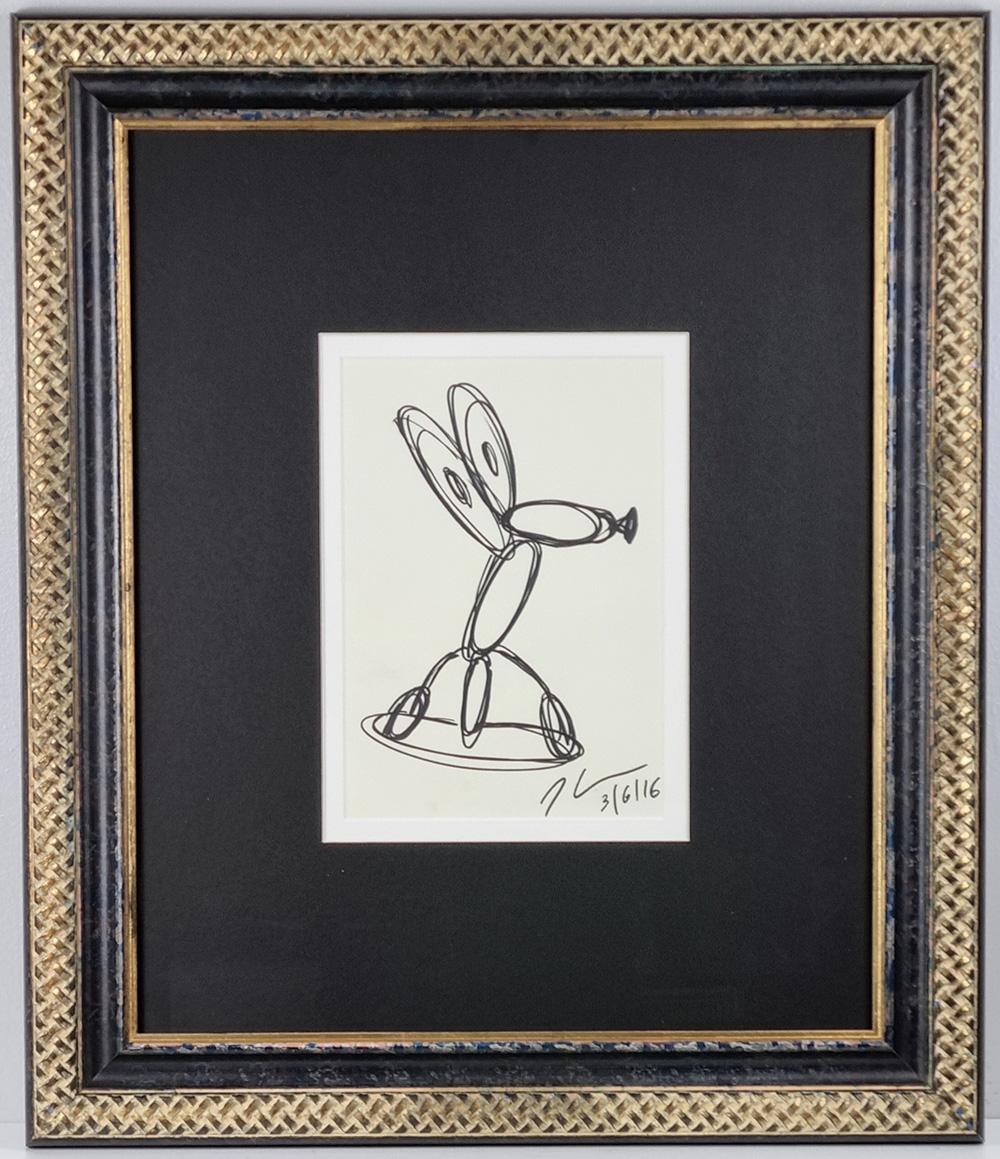 Jeff Koons Original Drawing Signed