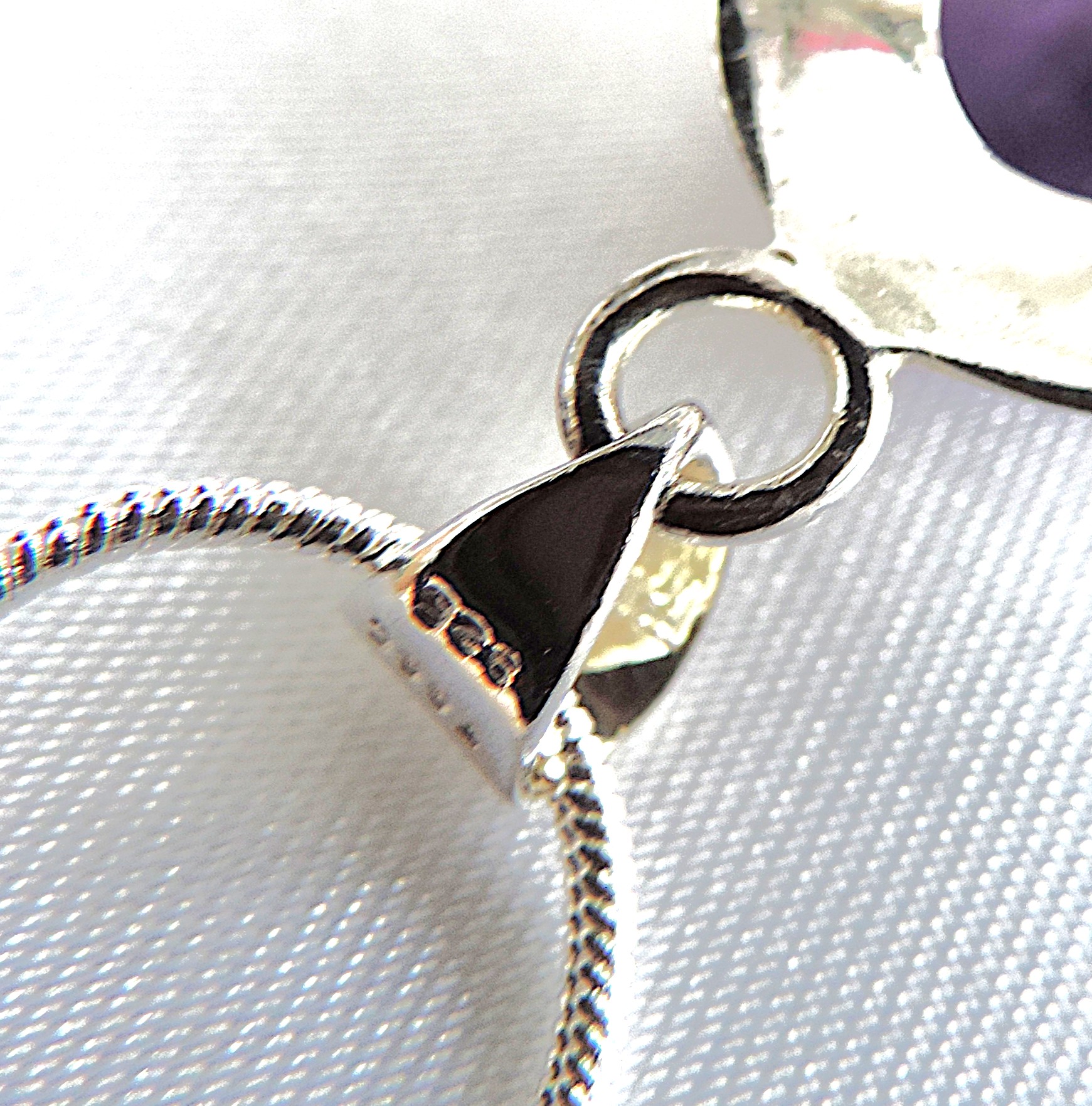 925 Silver 12 Carat Cabochon Amethyst Gemstone Pendant Necklace