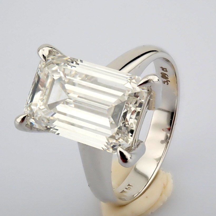 Emerald Cut Lab-Grown Diamond Ring - 5.09 Total Carat (IGI Certified)