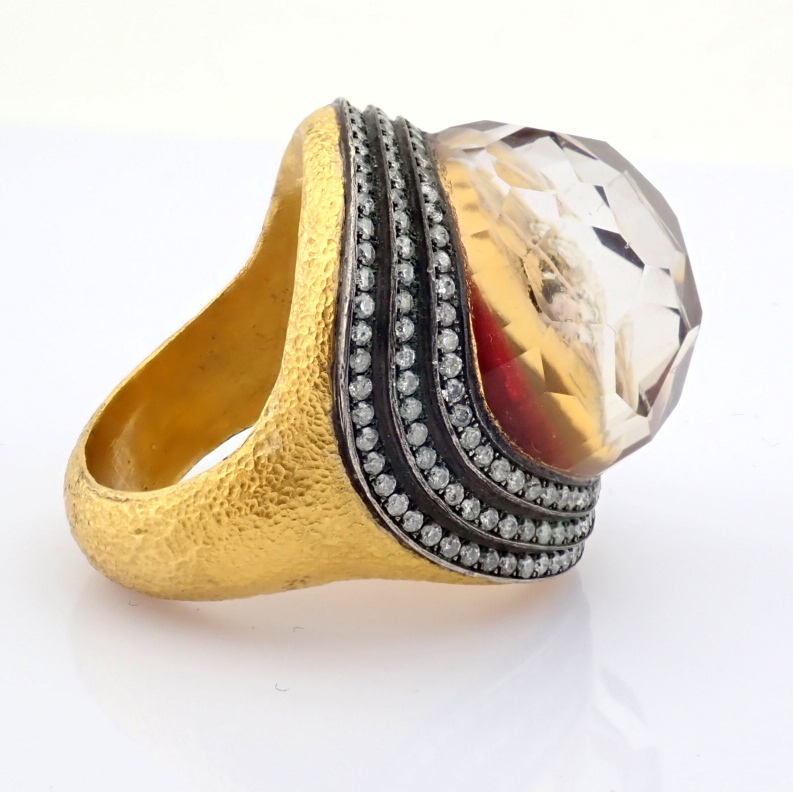 Natural Diamond 24K Yellow Gold Ring
