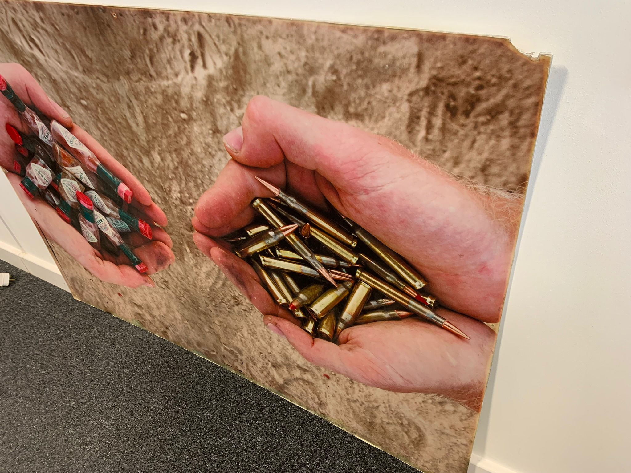 Swap Tabasco for bullets screen print - From the Wellington Nightclub