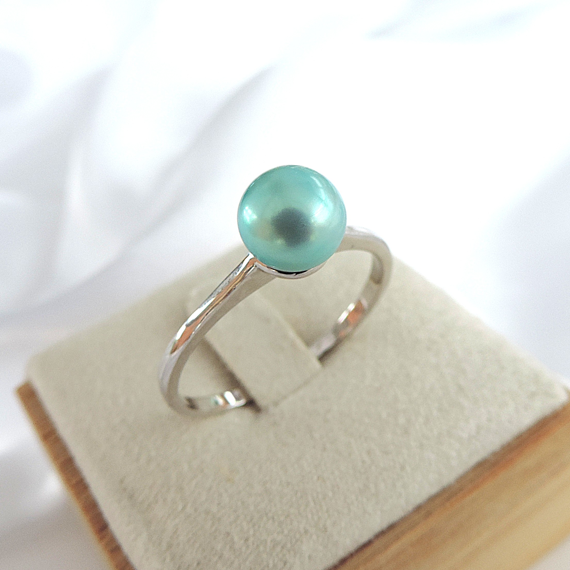 925 Silver Cultured Pearl Ring 'New'