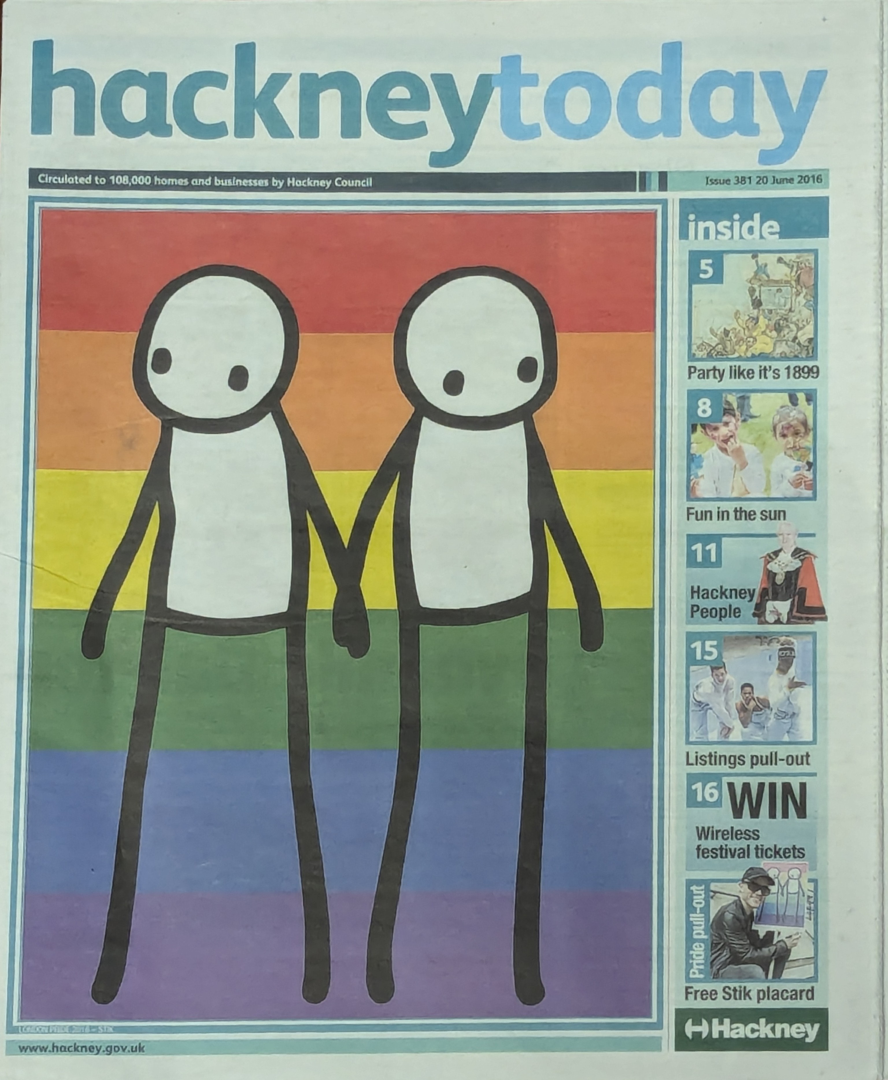 Stik (b.1979) 'London Pride' Hackney Today Newspaper and Bonus Print, Limited Edition, 2016
