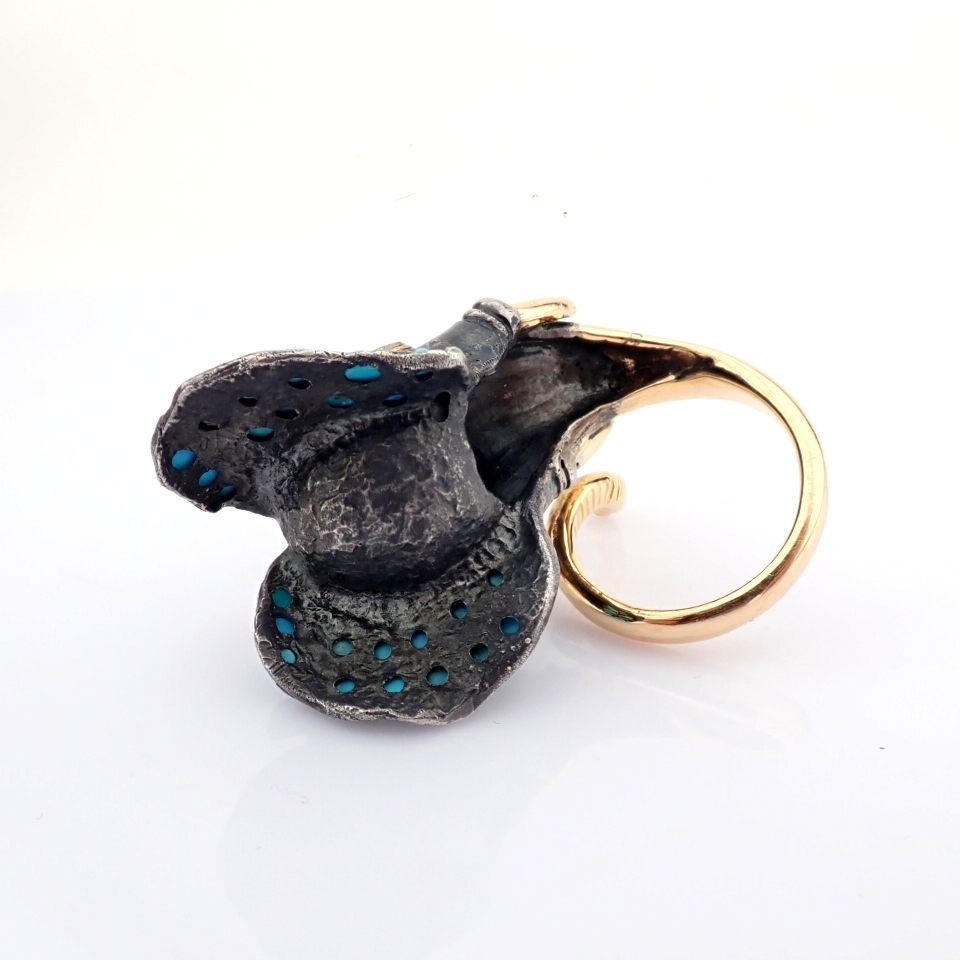 Natural Diamond 18K Yellow Gold Ring