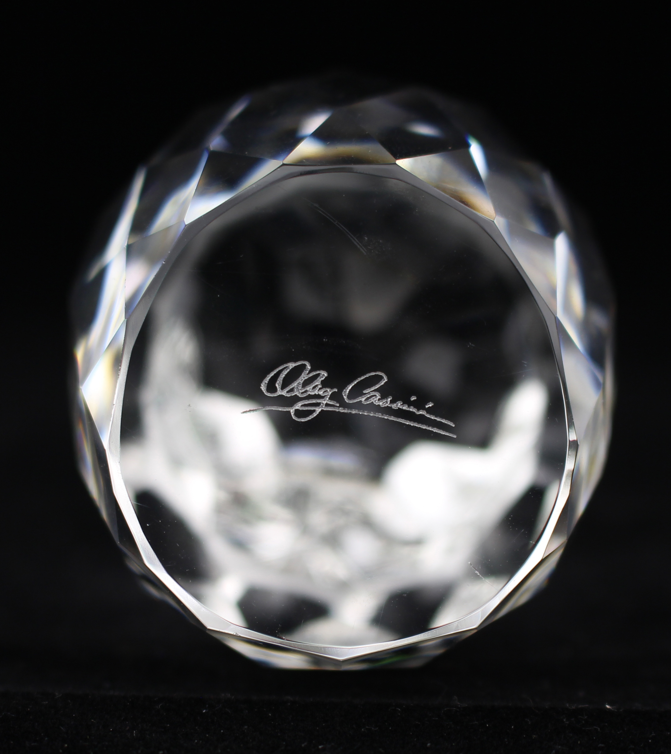 Oleg Cassini Crystal Owl Paperweight