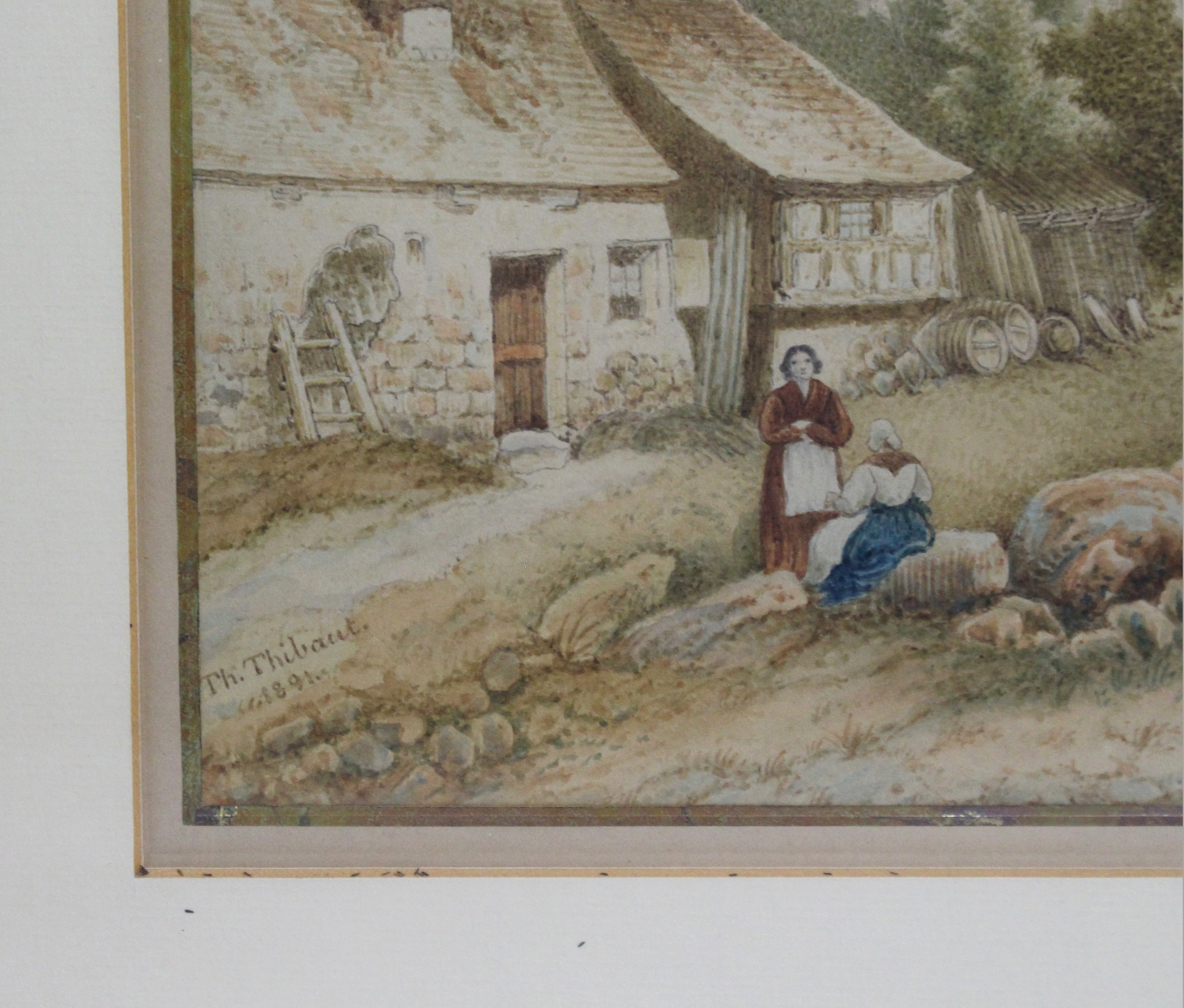 Pair of 19th c. Watercolours by Th.Thibault 1891