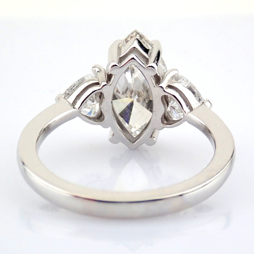 Marquise Cut Lab-Grown Diamond Ring - 3.36 Total Carat (IGI Certified)