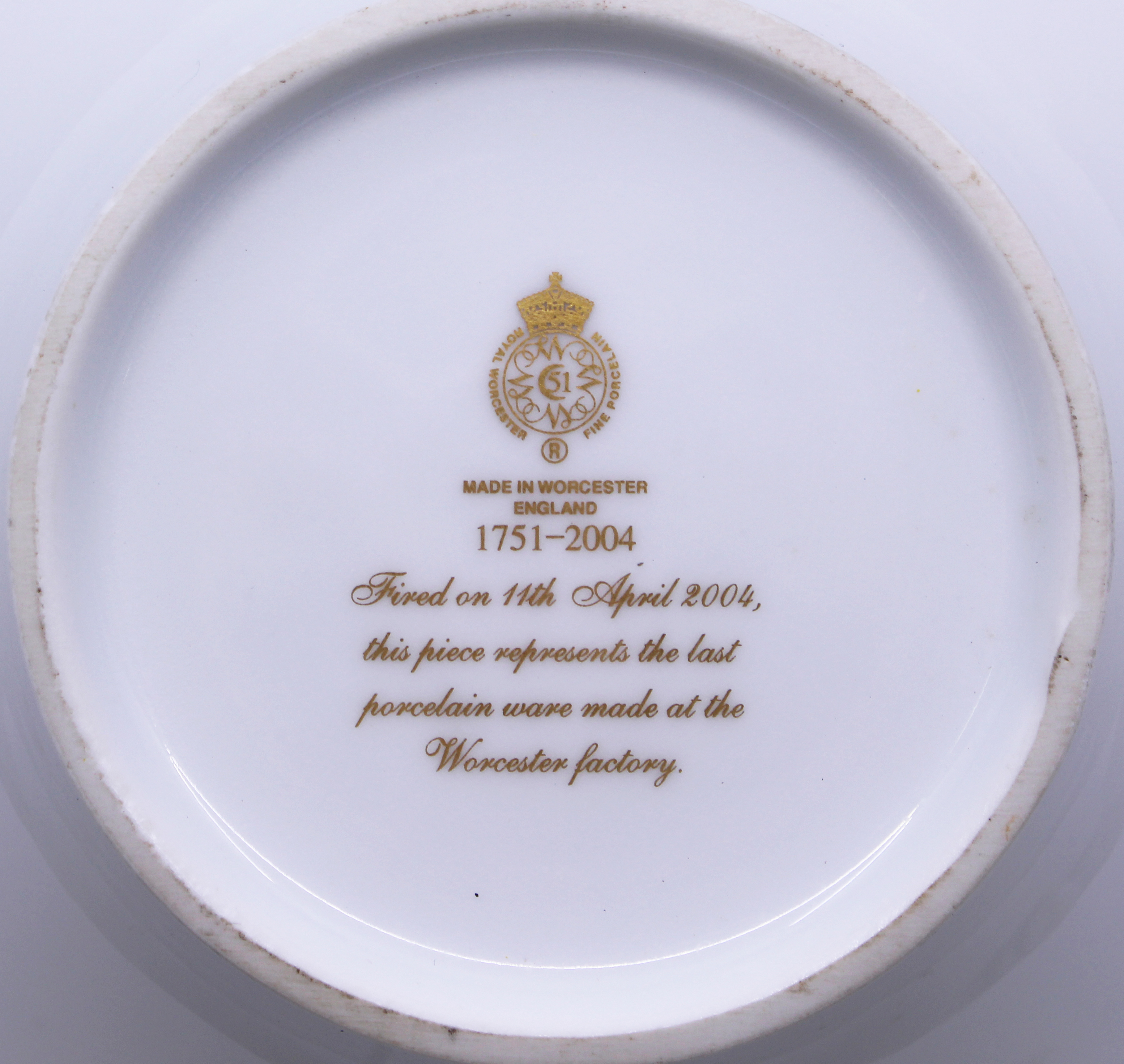 Royal Worcester Bowl Last Factory Piece