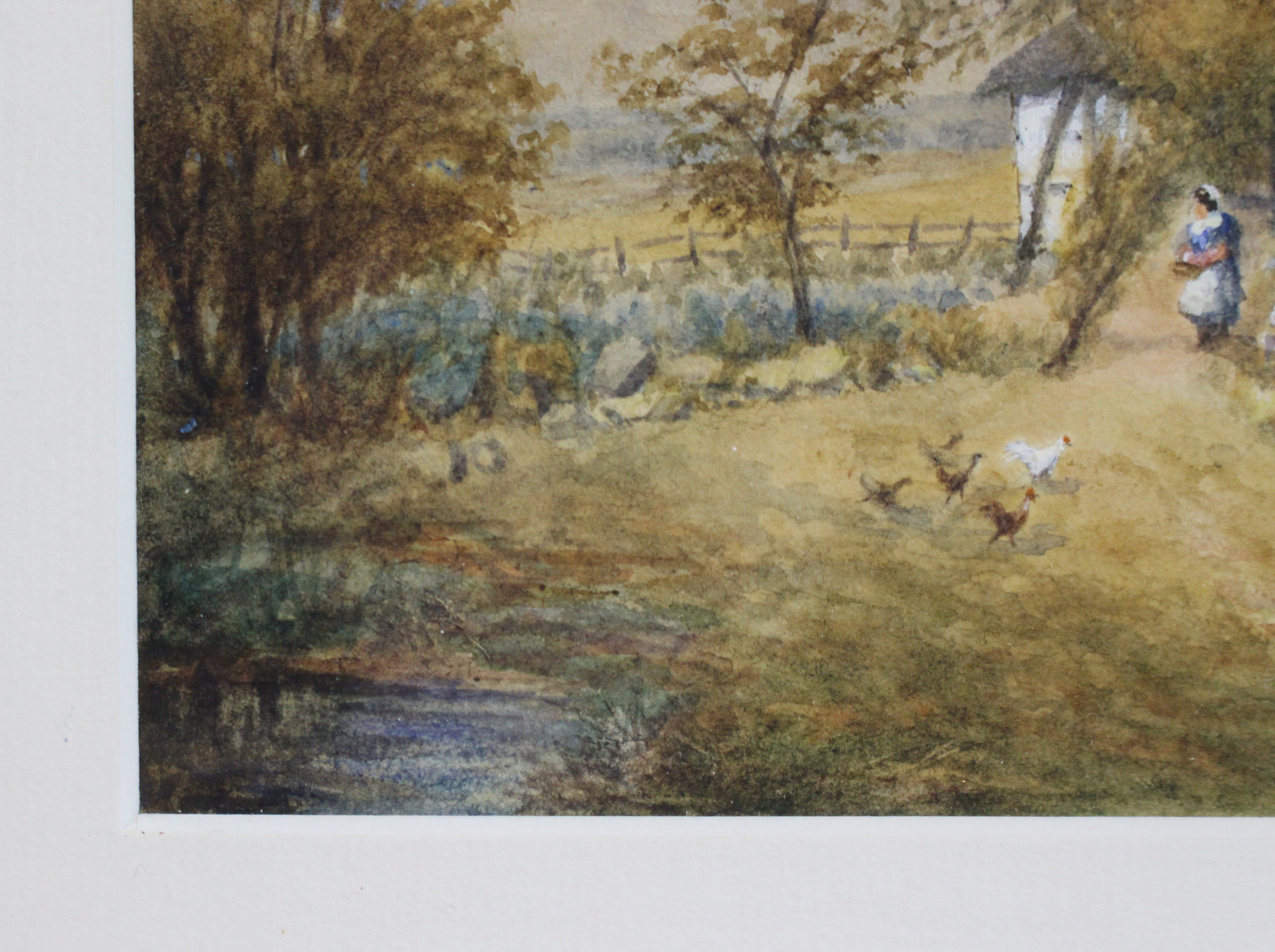 Victorian Watercolour of Rural Cottage Scene by Mathilda Nottelle (Exh. 1879–1892)