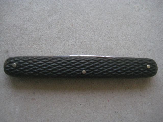 Antique Pressed Horn Hafted Twin Steel Bladed Penknife, c1900
