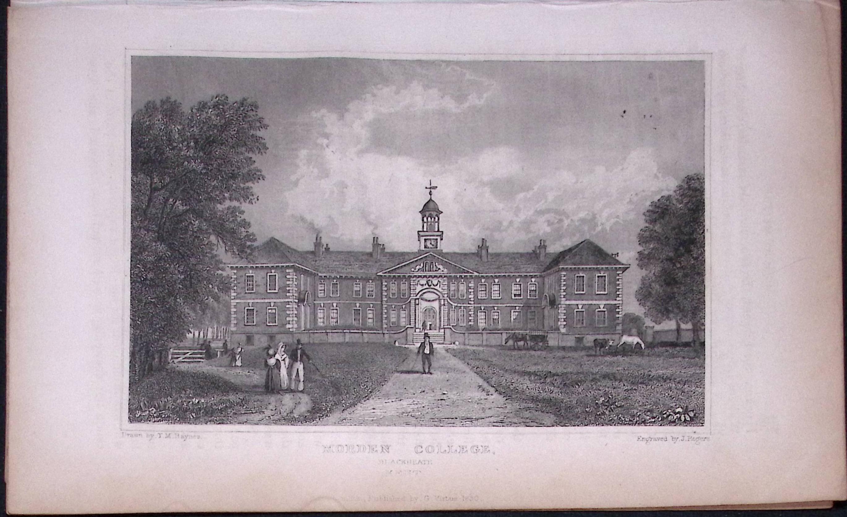 Morden College Kent 1829 Antique 197 Years-Old Steel Engraving-37