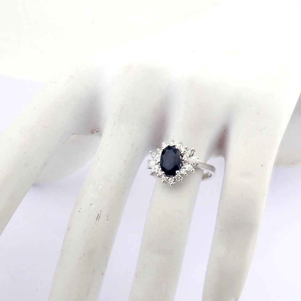 Natural Diamond 18K White Gold Ring