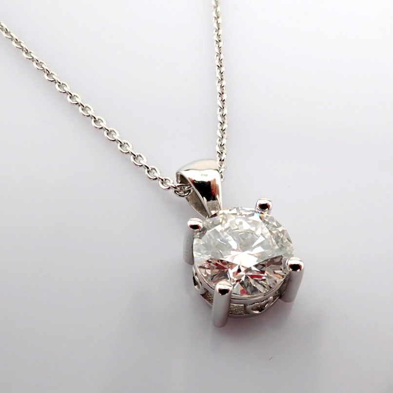 Round Cut Lab-Grown Diamond Necklace - 2.08 Total Carat (IGI Certified)