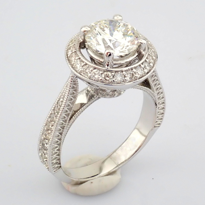 Round Cut Lab-Grown Diamond Ring - 2.73 Total Carat (IGI Certified)