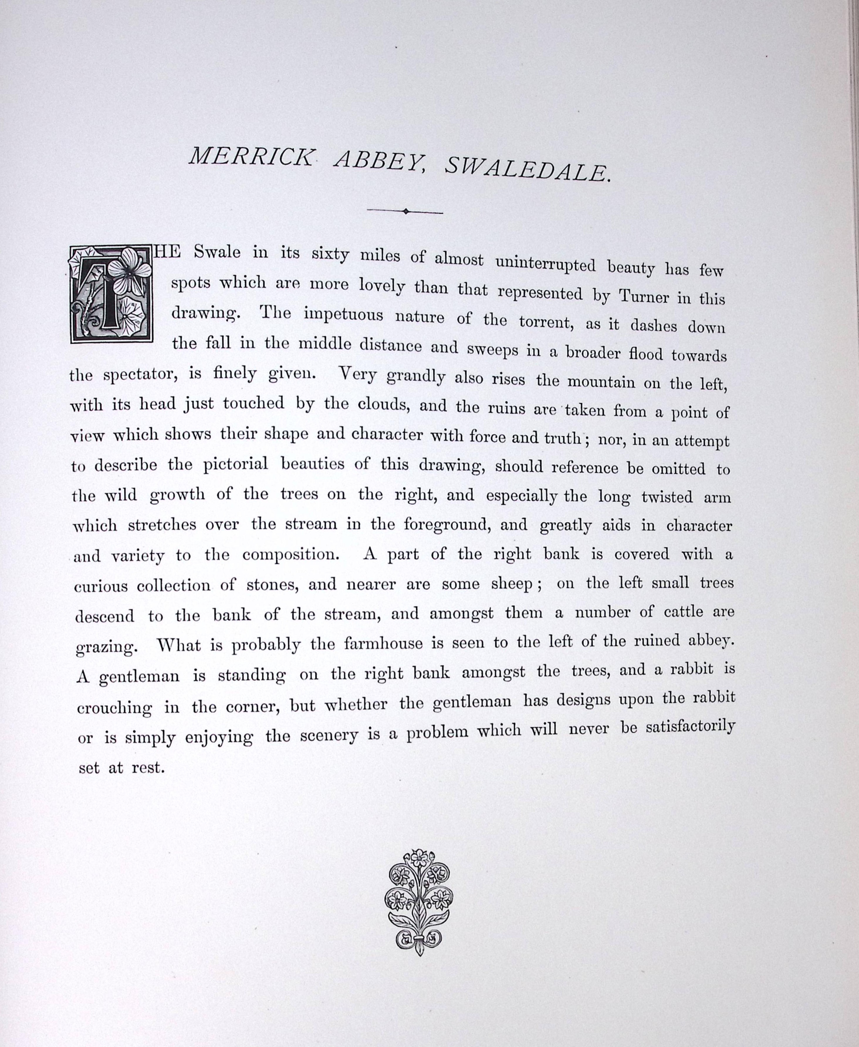 J.M.W Turner Merrick Abbey Swaledale Yorkshire Antique Steel Engraving-87-TR