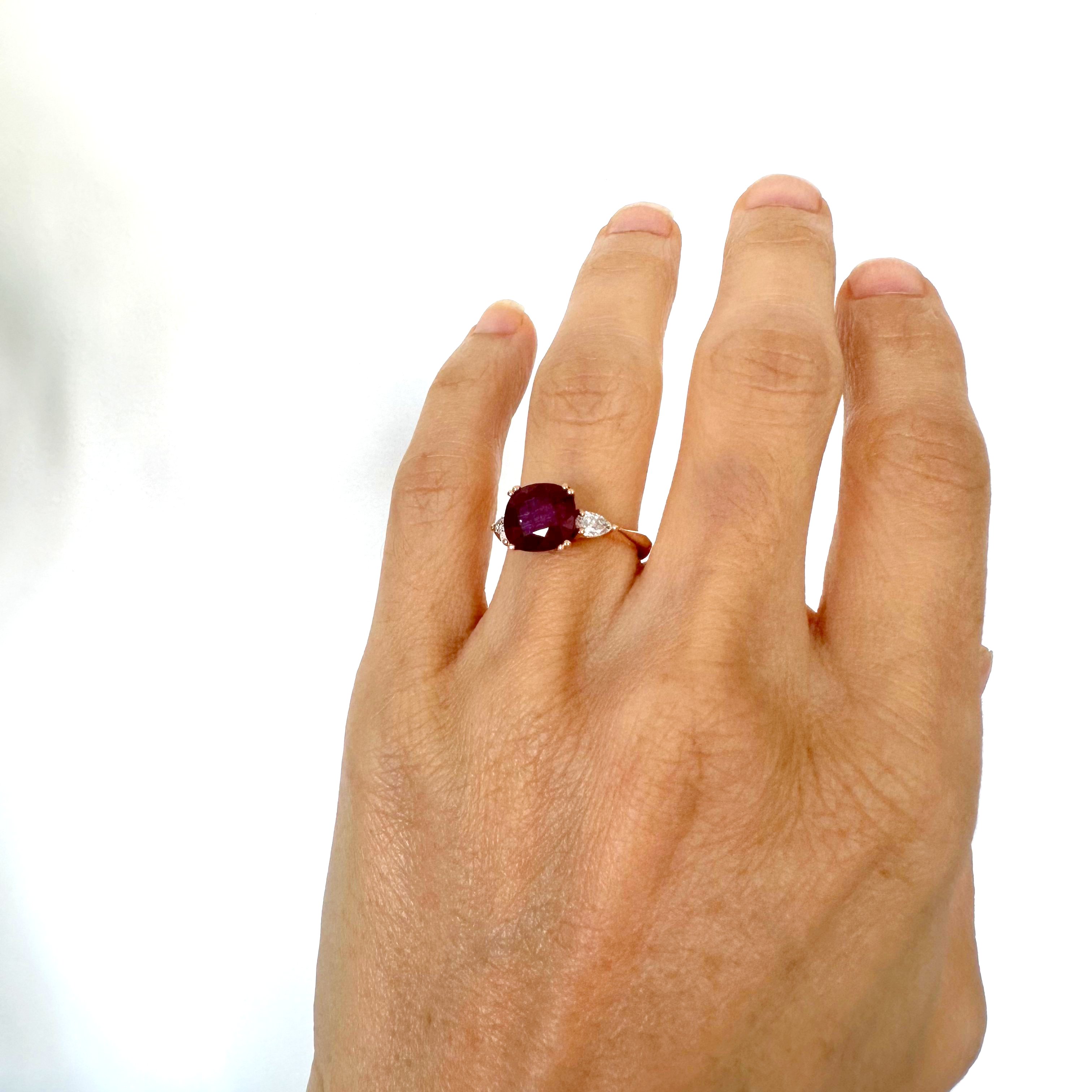 Natural Diamond 18K Rose/Pink Gold Ring