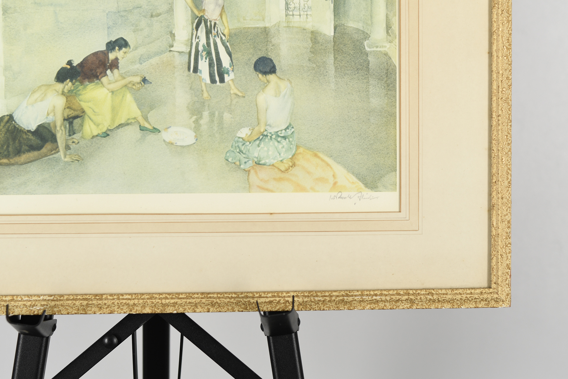 Signed Limited Edition by Sir William Russell Flint. Titled "Los Cientos"