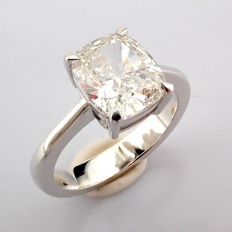 Cushion Cut Lab-Grown Diamond Ring - 3.05 Total Carat (IGI Certified)
