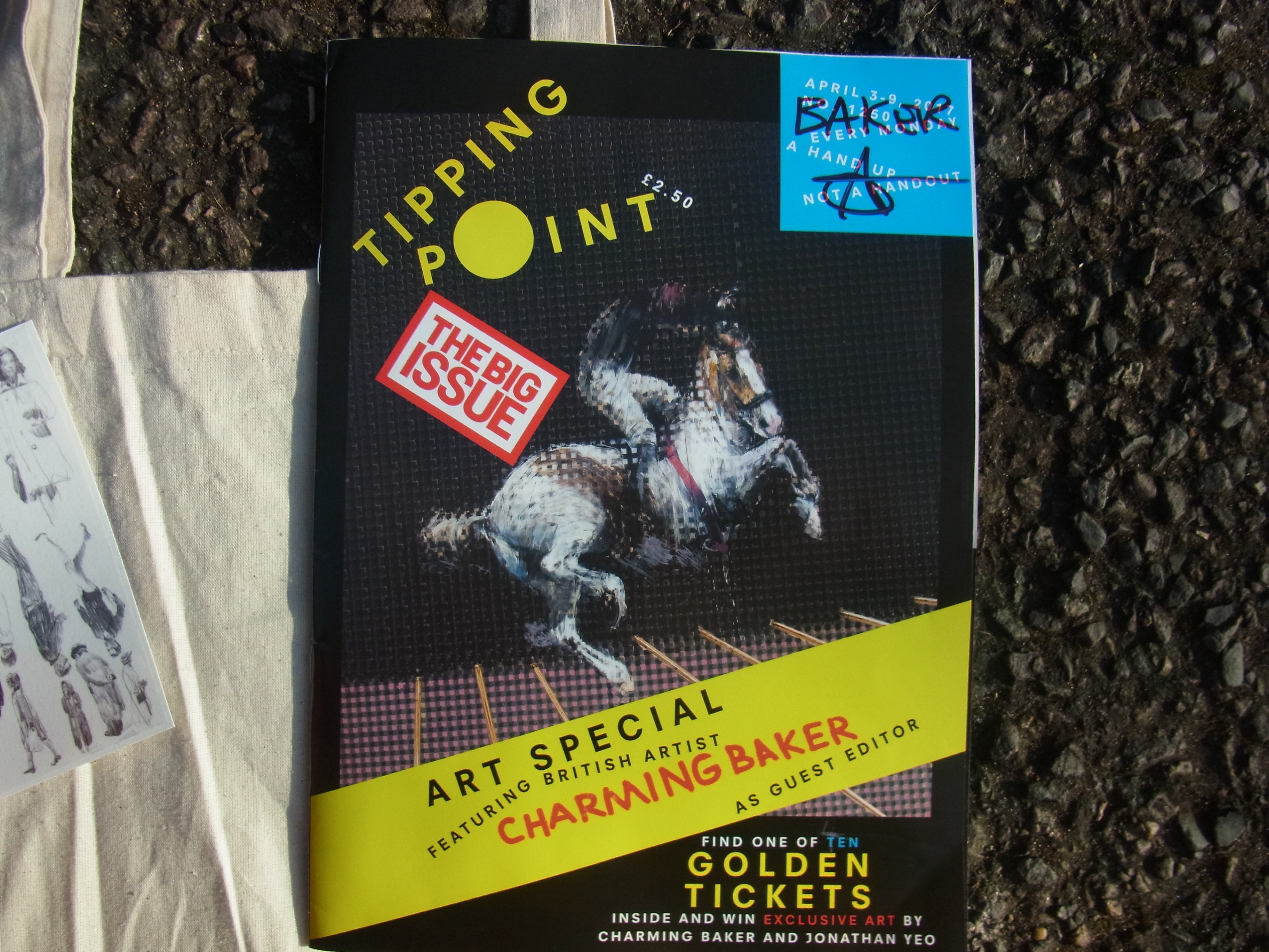Charming Baker Art Special Signed Front Cover 2017 From The Big Issue. With Bag Also Signed