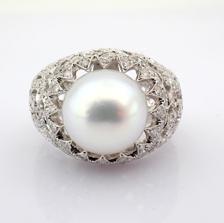 Natural Diamond 18K White Gold Ring