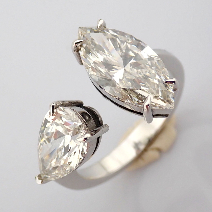 Marquise Cut Lab-Grown Diamond Ring - 4.9 Total Carat (IGI Certified)