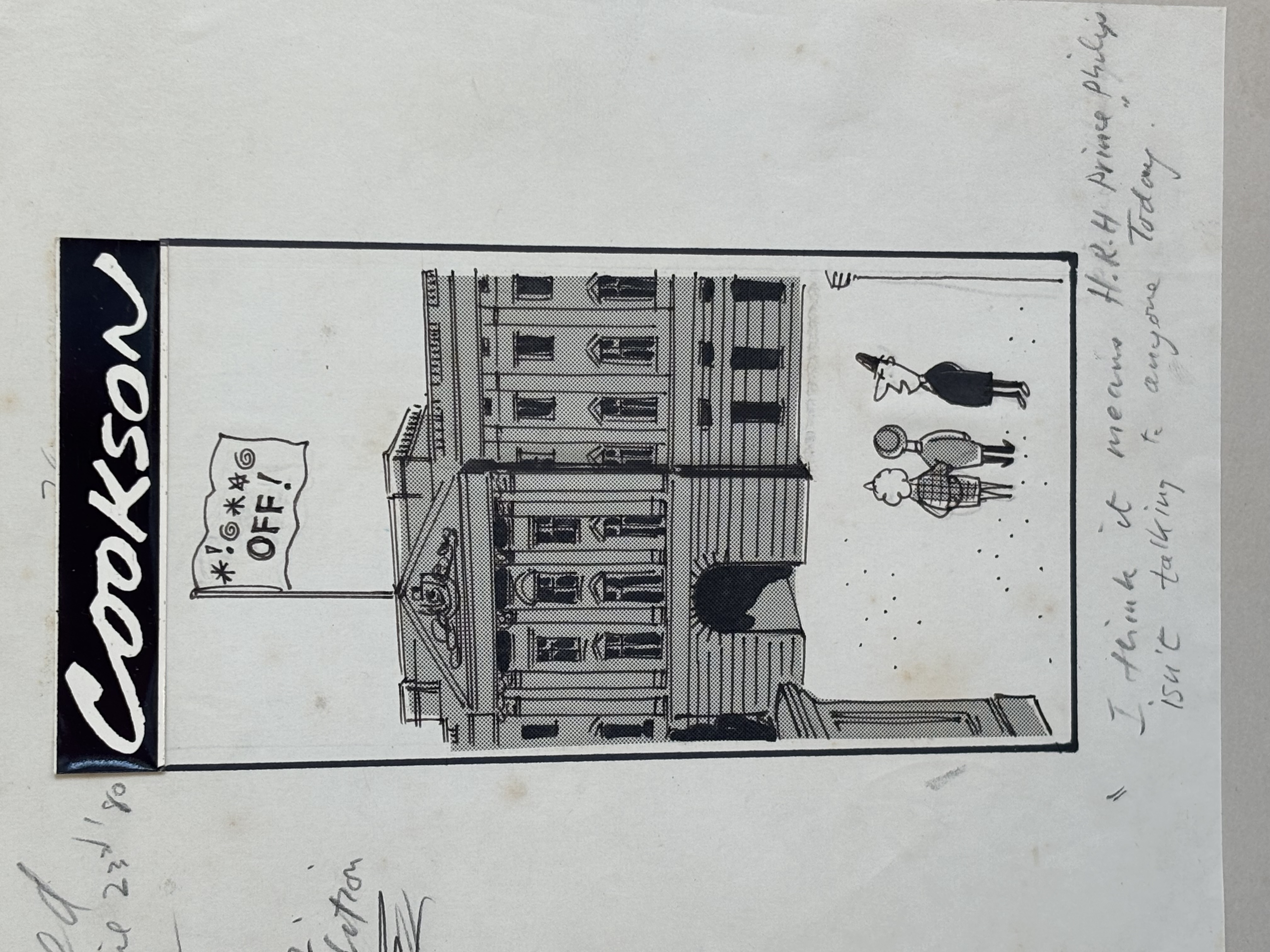 Bernard Cookson Famous Cartoonist Original Drawing For Evening News Paper 1908 Free Post UK Royalty