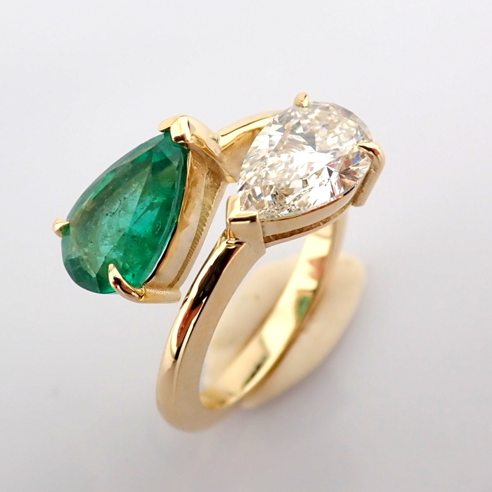 Pear Cut Lab-Grown Diamond Ring - 3.29 Total Carat (IGI Certified)