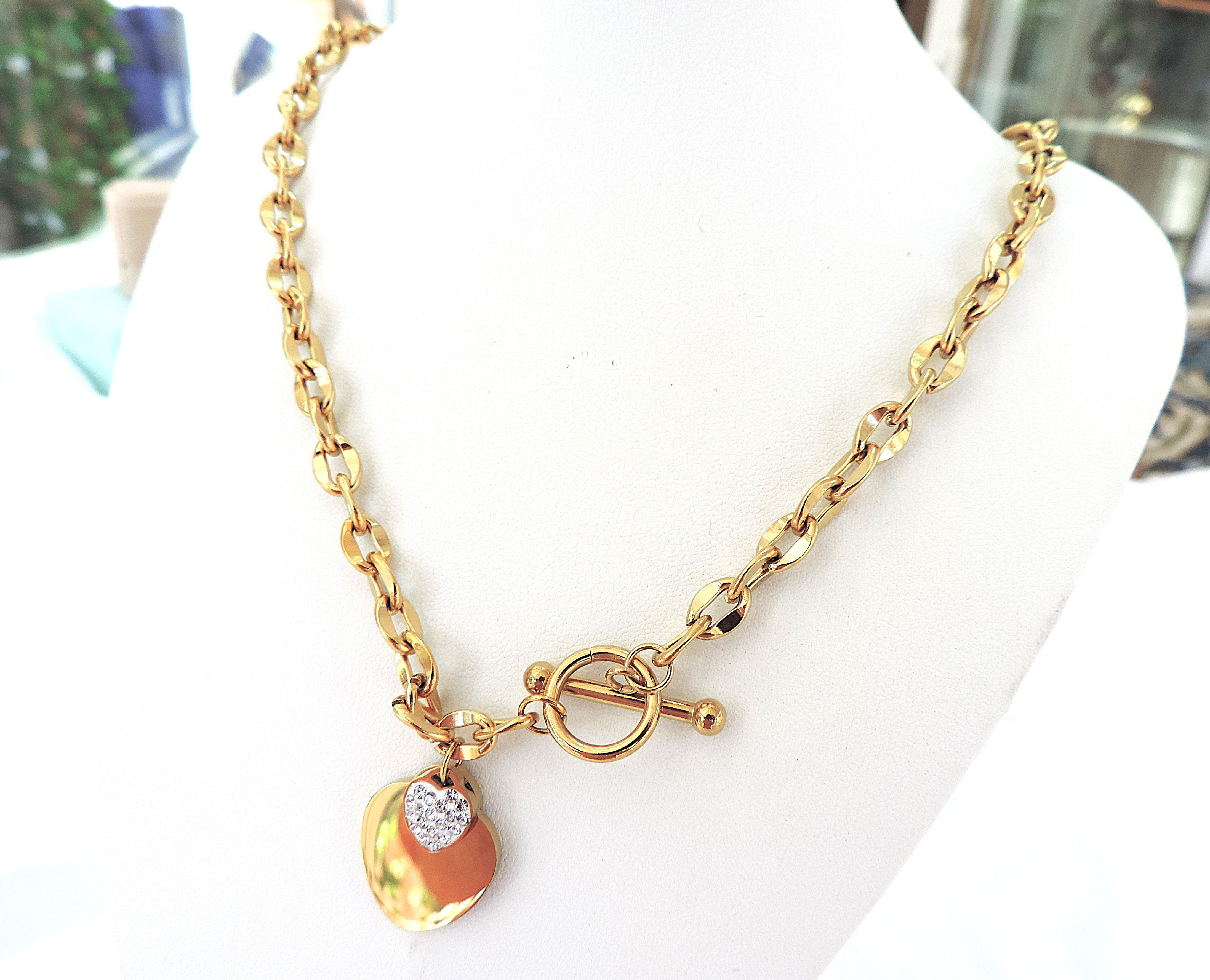 Orrevé Gold Plated Crystal Heart Necklace 'New with Gift Box'