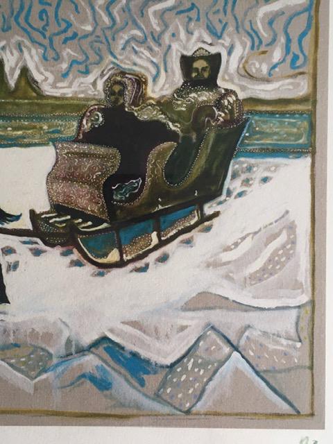 Billy Childish(b1959)'Dog Sleigh' Signed, Editioned, Pigment Print, Framed, 2013
