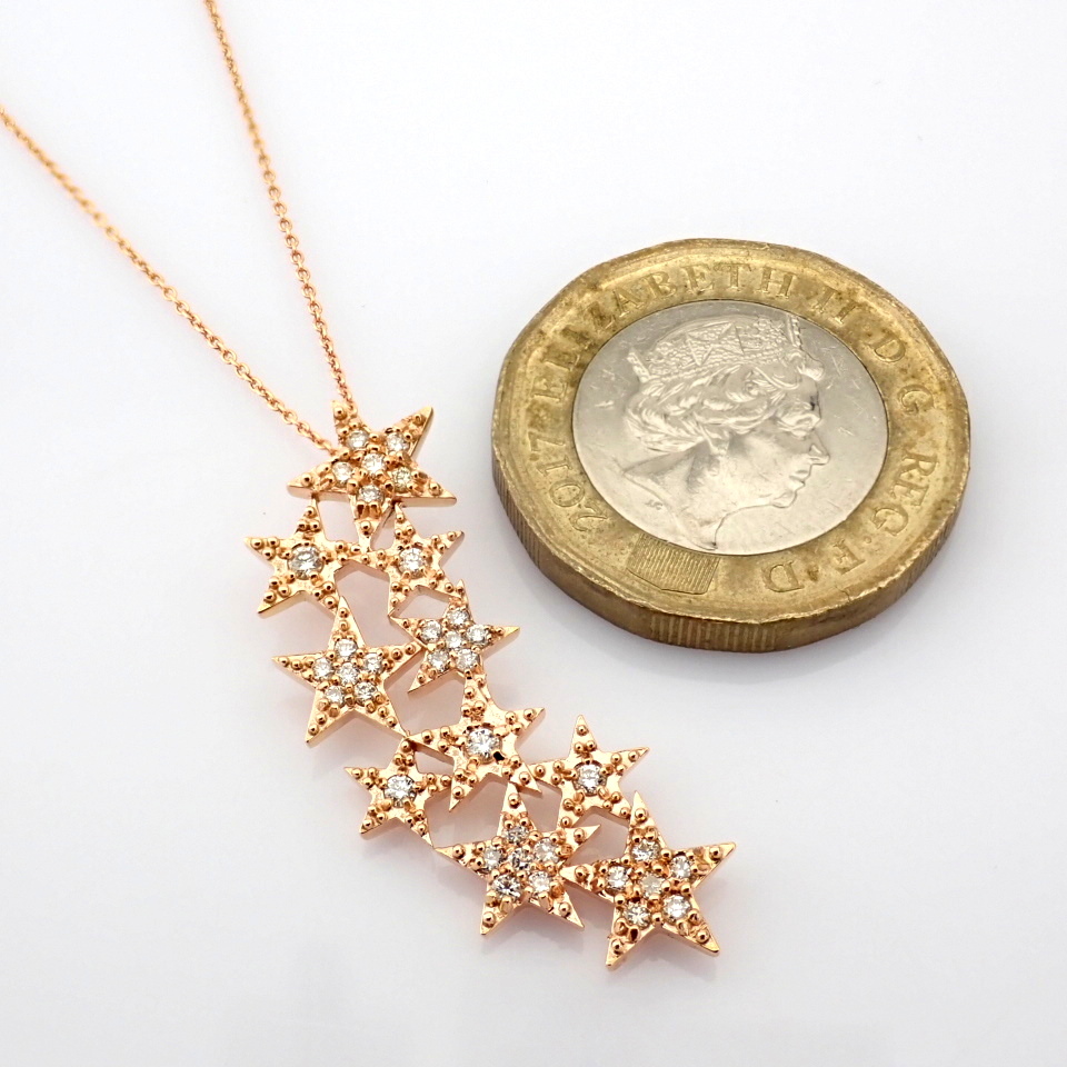 Natural Diamond 18K Rose/Pink Gold Necklace