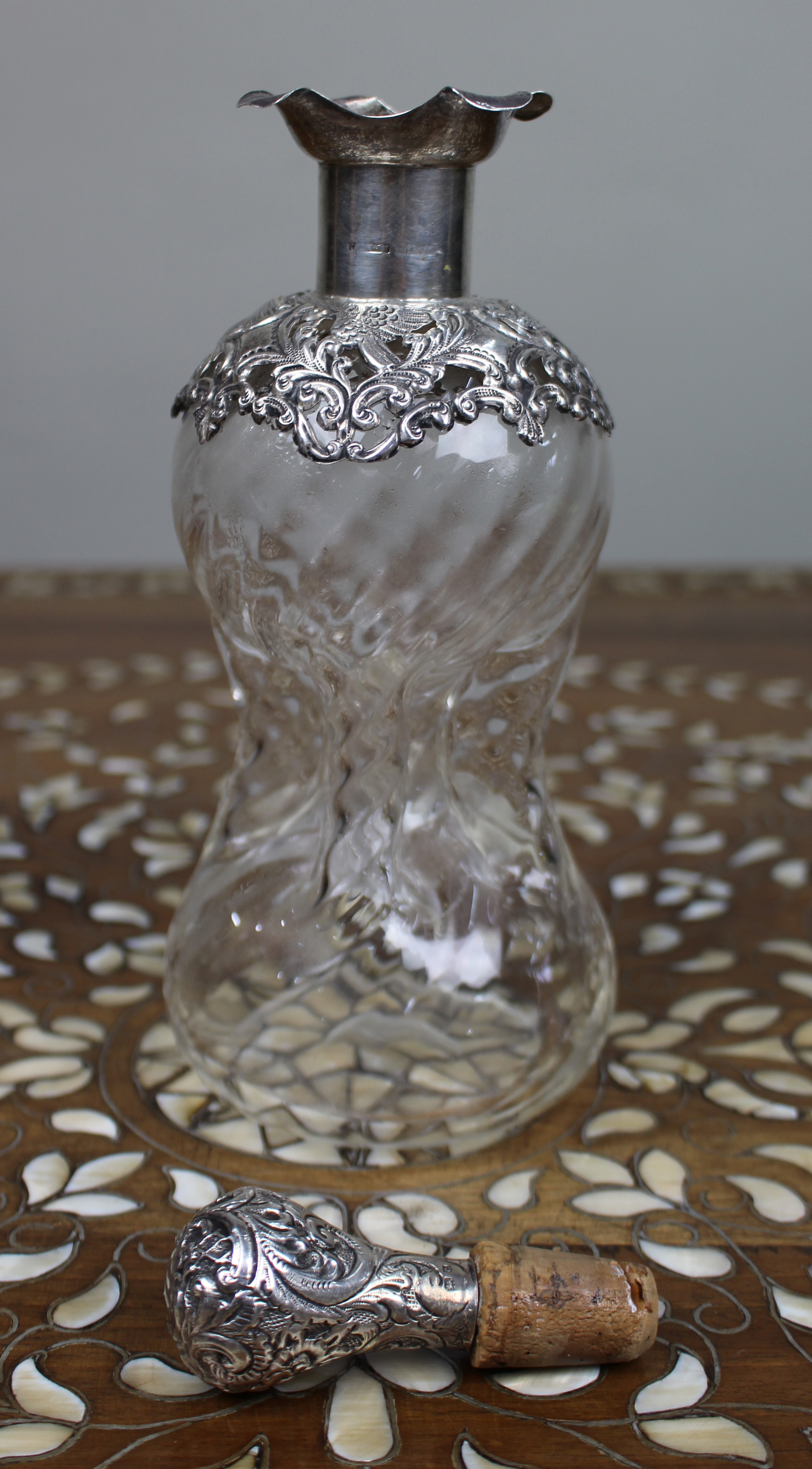 Antique Silver Mounted Crystal Decanter