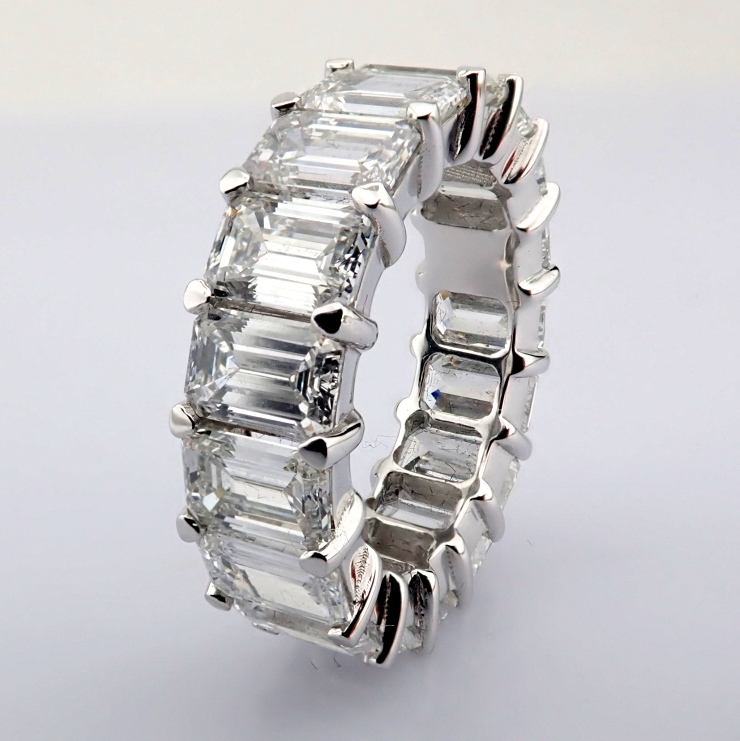 Emerald Cut Lab-Grown Diamond Ring - 10.39 Total Carat (MDI Certified)