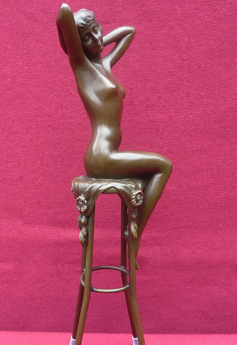 Art Deco Bronze Figurine Sculpture Statue, Signed