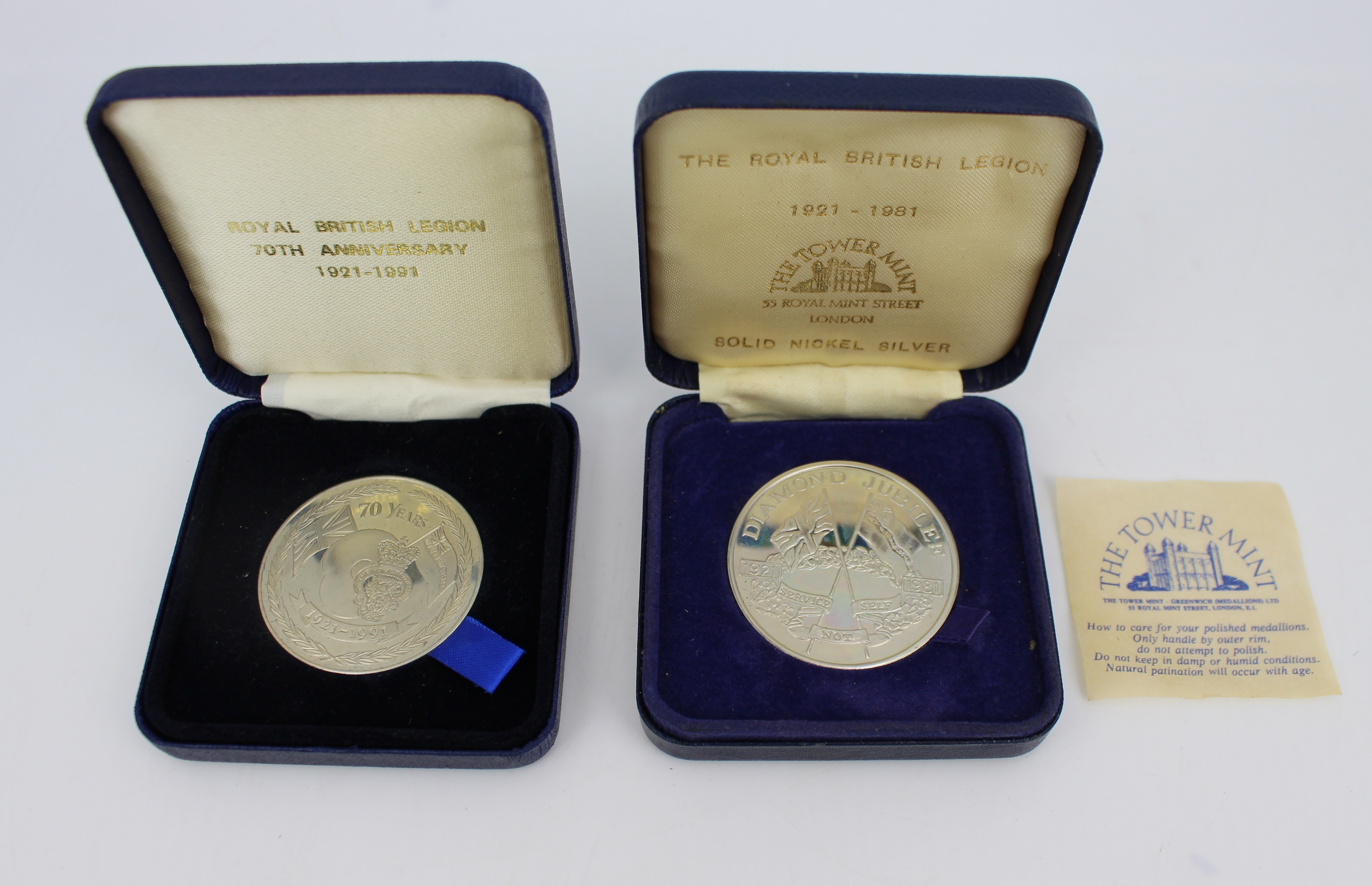 Two Cased Royal British Legion Medallions