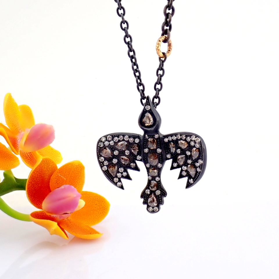 Natural Diamond 18K Rose/Pink Gold Necklace
