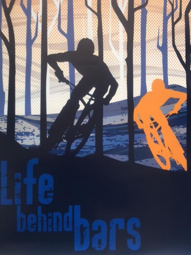 Filsouf. S (b1994) ‘Life Behind Bars’, Mountain Bike, X Trail, Lithograph. 2024.