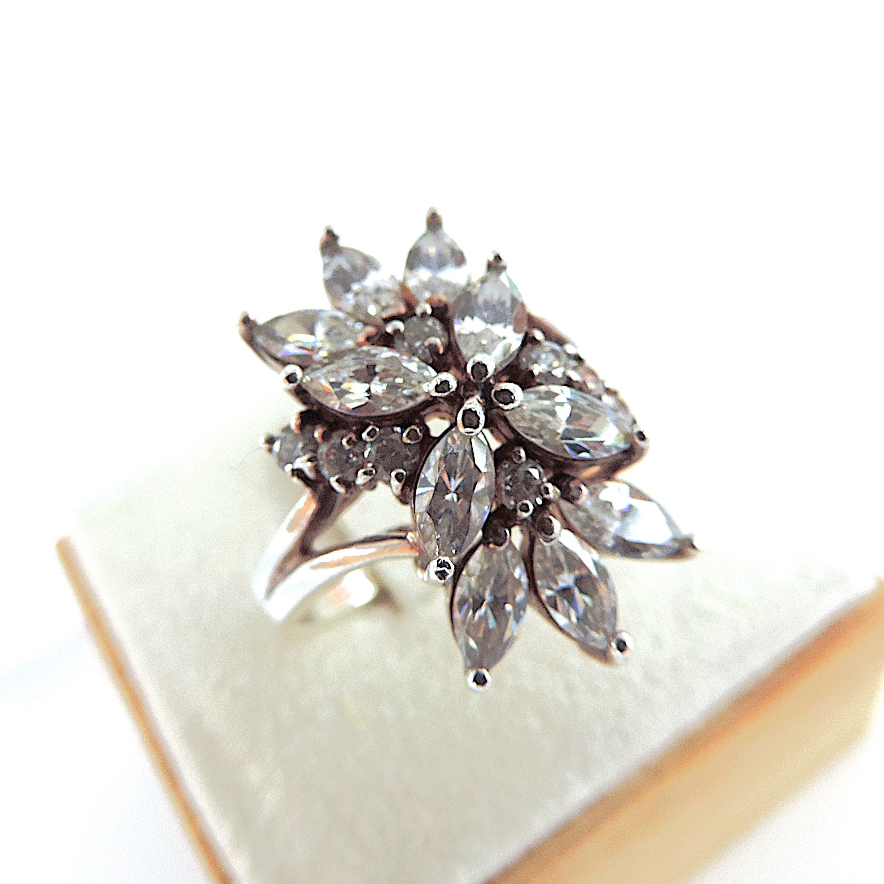 925 Silver 4.58 Carat Lab Created Diamond Ring 'New'