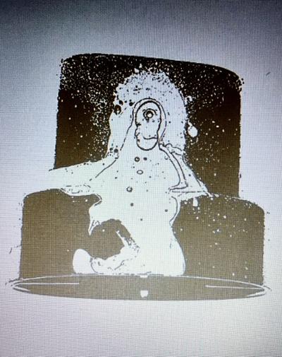 Nick Walker (B 1969-) Gold Nozzle 2007, Screenprint In Gold With Early Apish Angel Blind Stamp