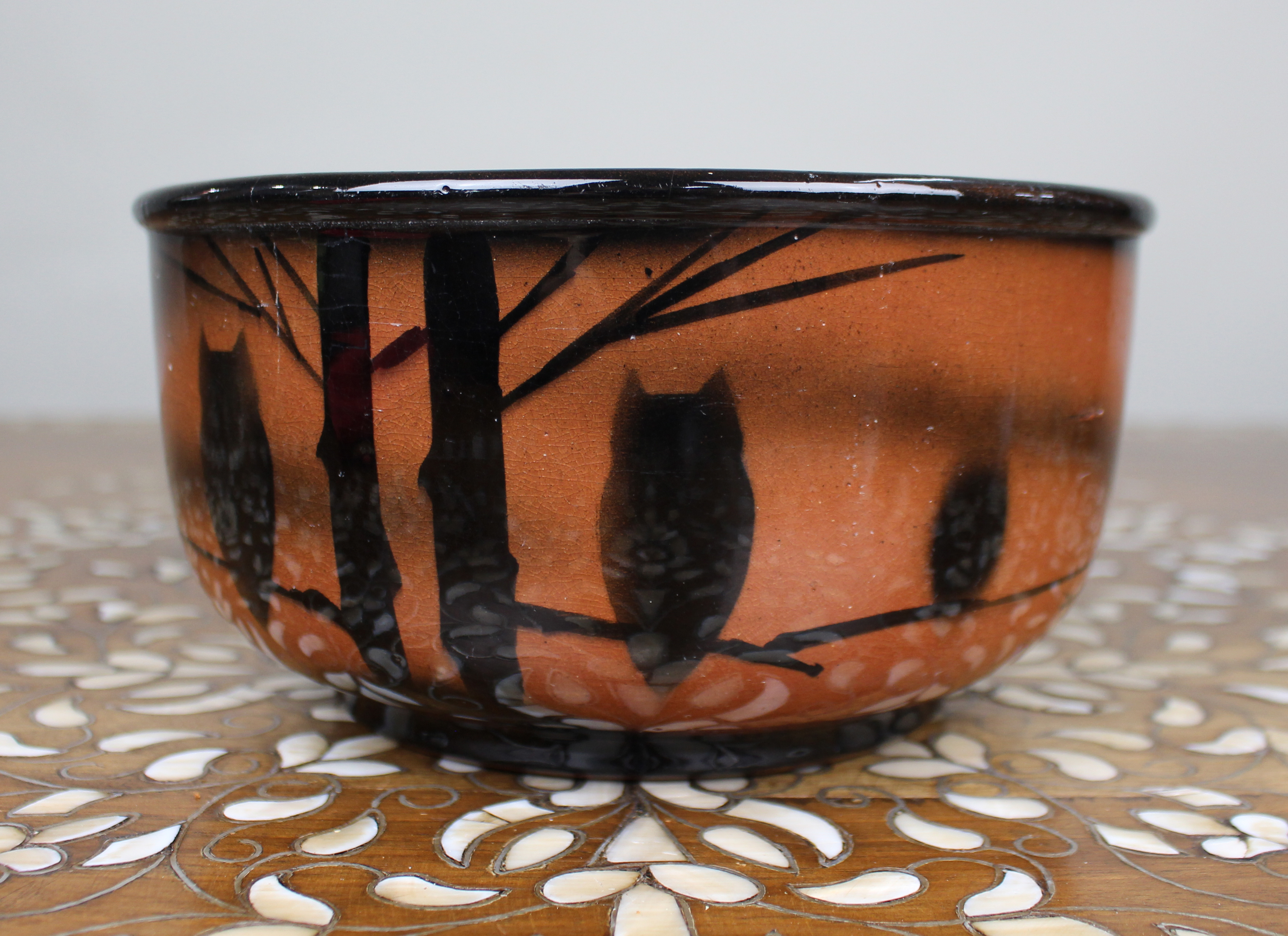 Studio Pottery Owl Bowl