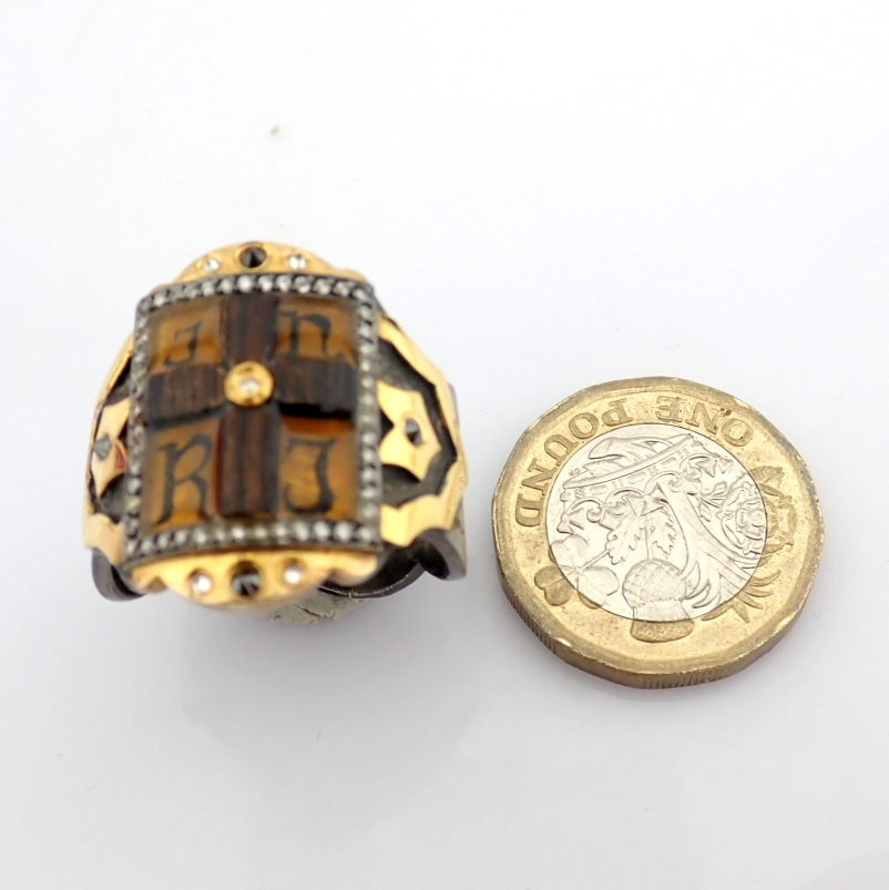 Natural Diamond 24K Yellow Gold Ring