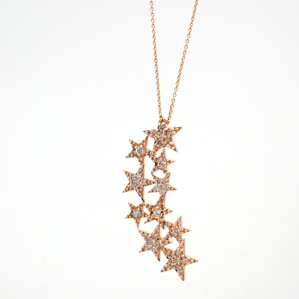Natural Diamond 18K Rose/Pink Gold Necklace