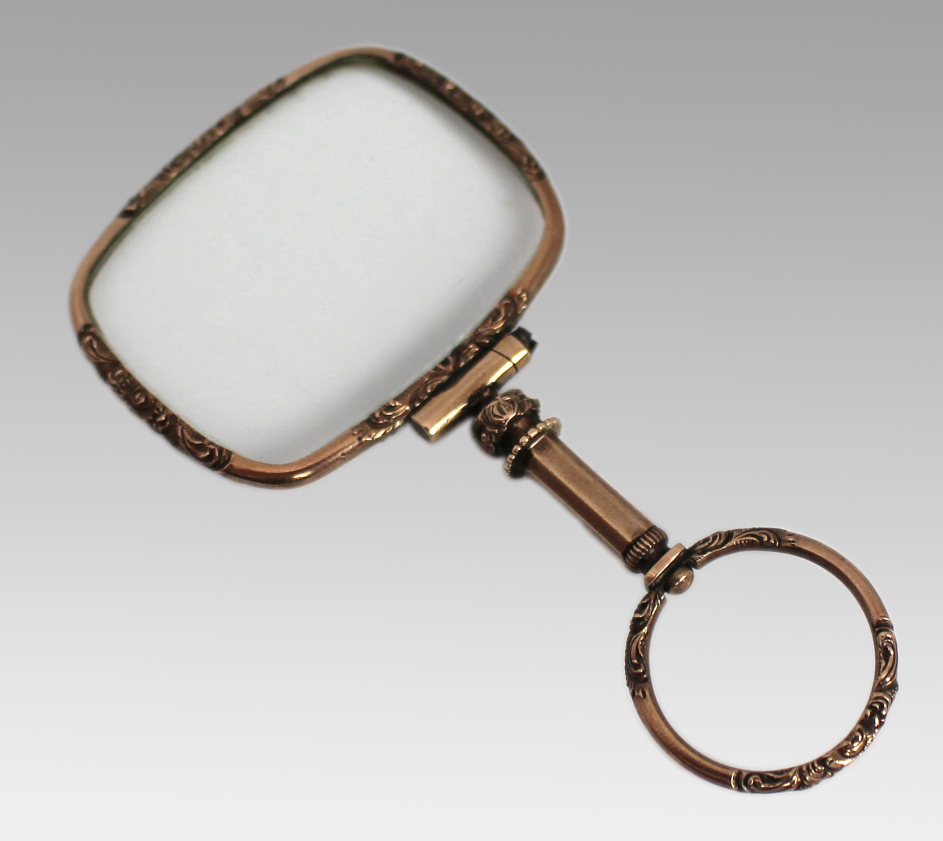 Antique Victorian Gilt Chatelaine Magnifying Glass