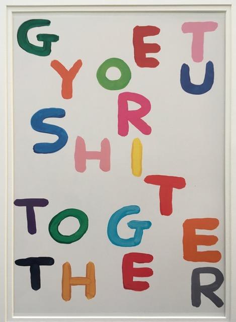 David Shrigley OBE (b 1968) ‘Get Your S*** Togethrer’, Shrig Mini Series Offset Lithograph, Framed,