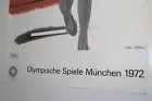 Peter Philips (b1939) Original Olympische Spiele München Advertisement Poster, Munich Germany, 1972