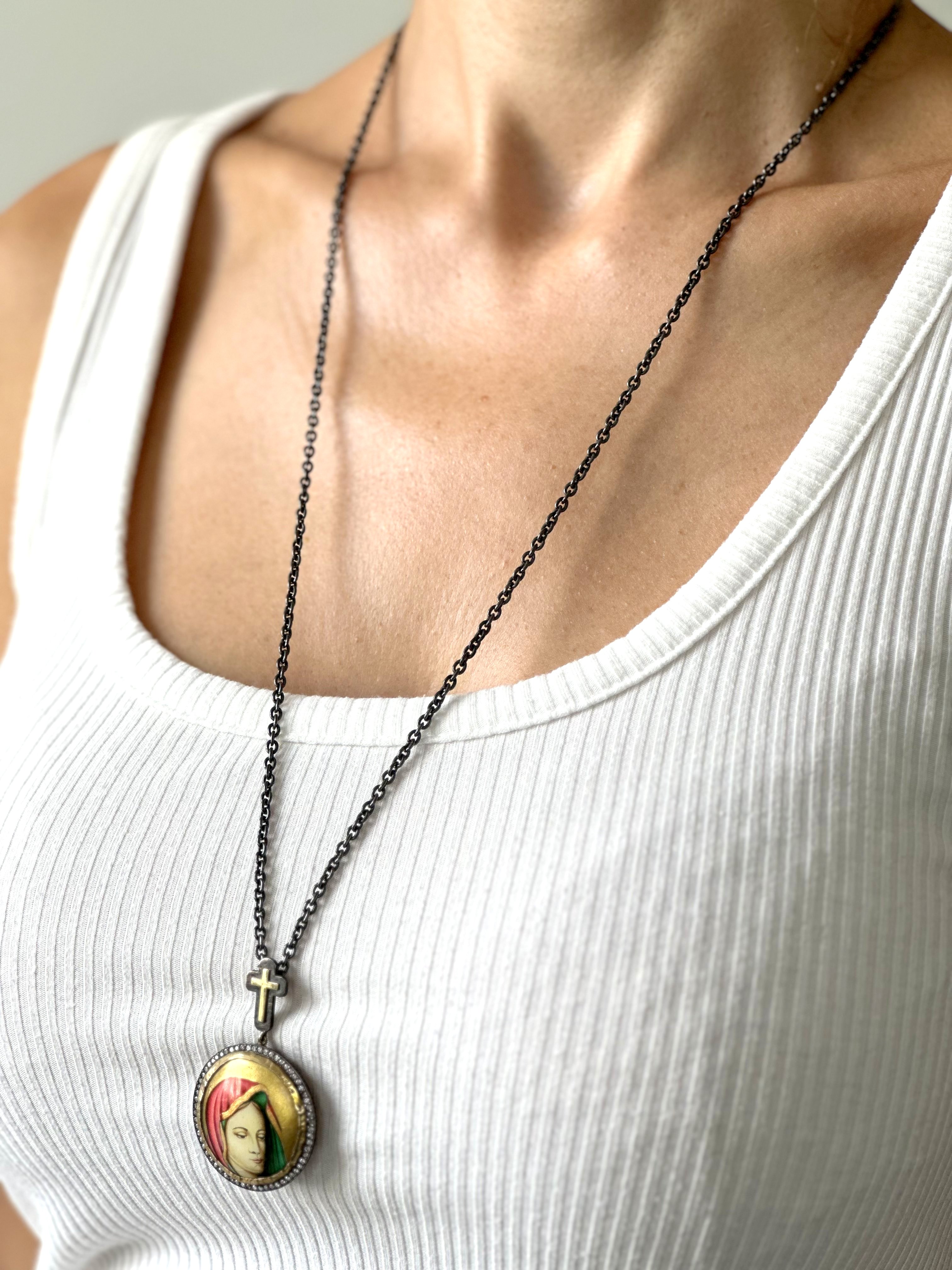 Natural Diamond 18K Yellow Gold Necklace