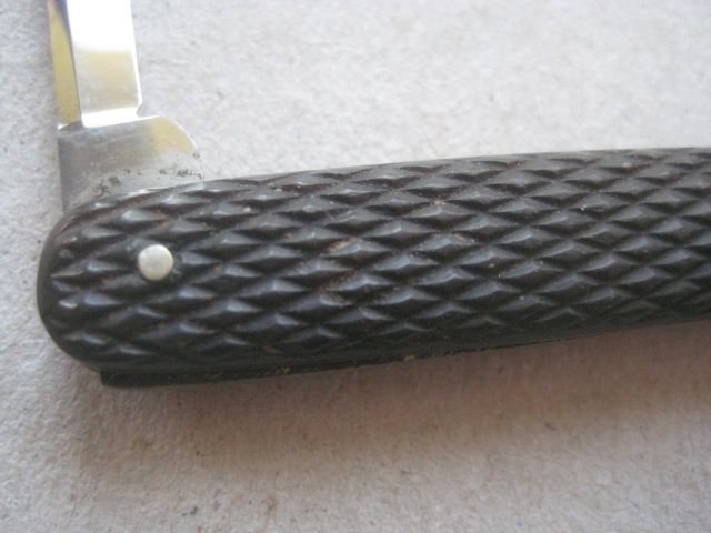 Antique Pressed Horn Hafted Twin Steel Bladed Penknife, c1900