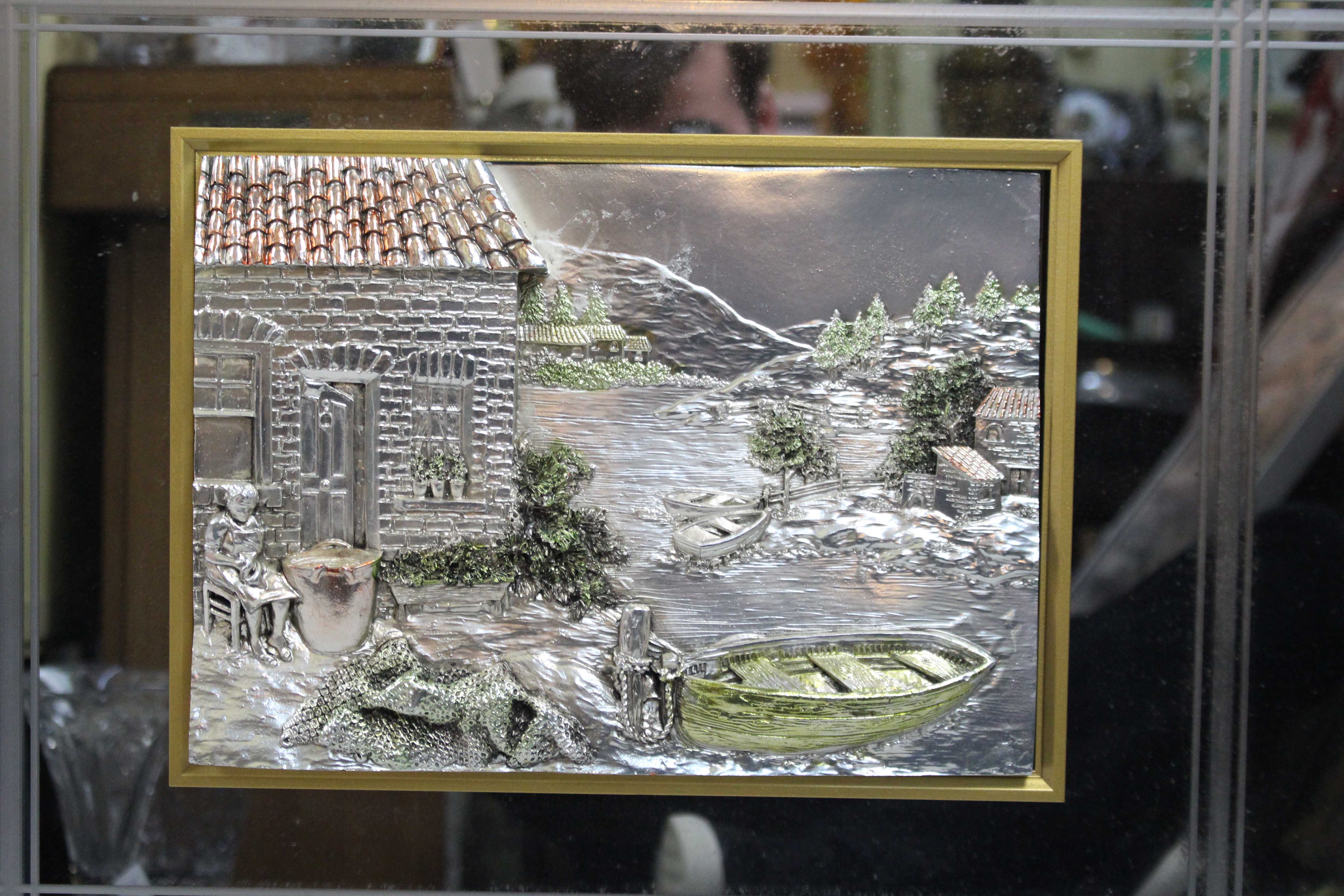 Pair of Large Creazioni Artistiche Relief Silver Artworks (Framed)