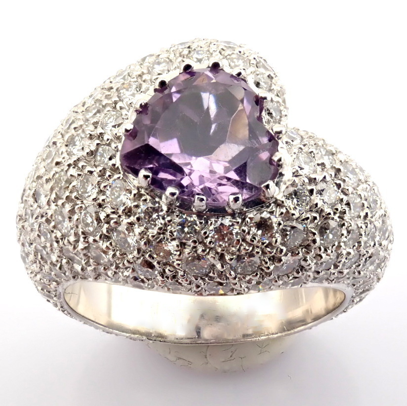 Natural Diamond 18K White Gold Ring