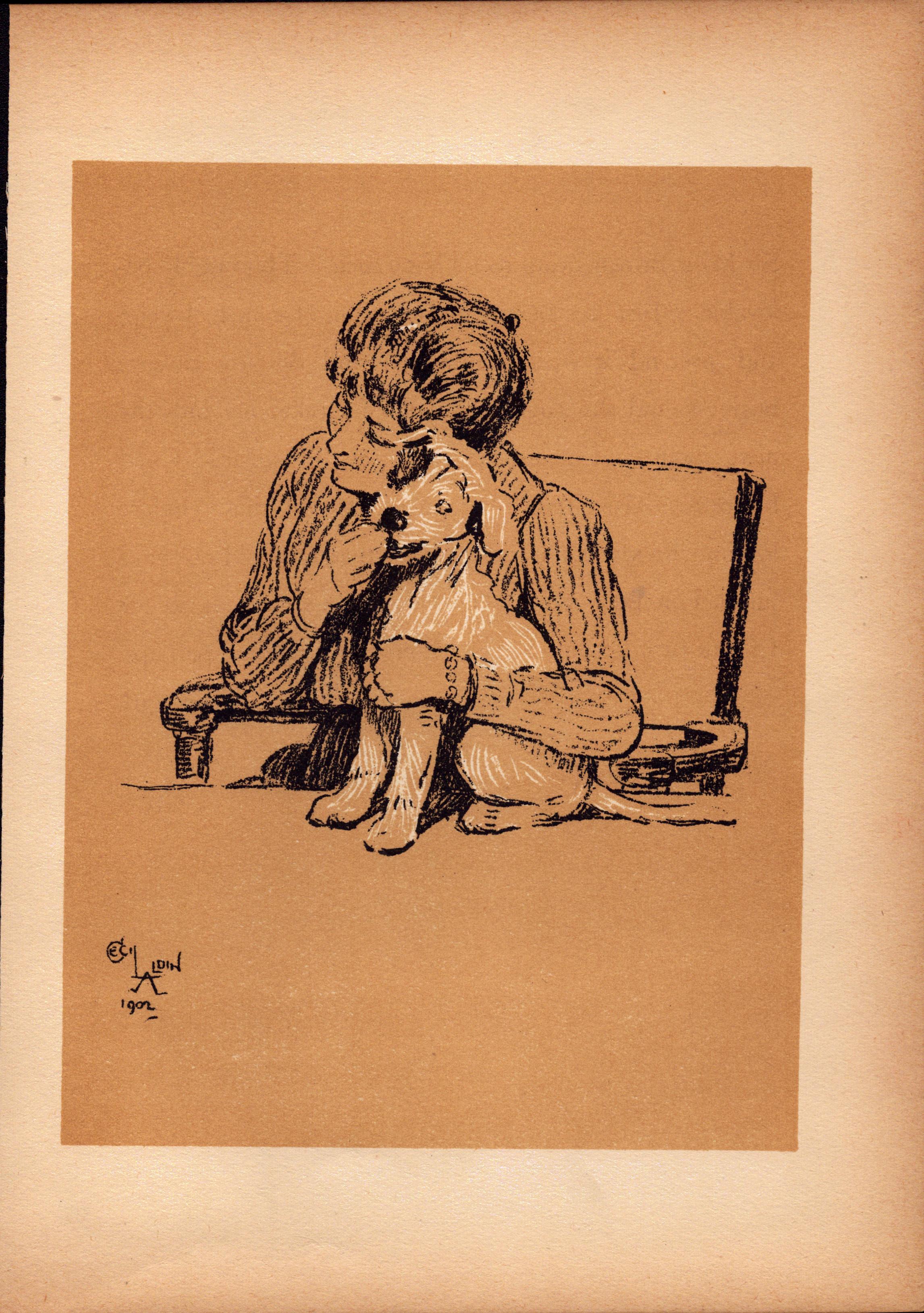 Cecil Aldin Antique Lovable Scamp Of a Terrier illustration A Dog Day -12.
